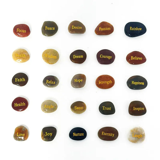 Engraved Inspirational Stones Different Words Encouragement Stones Motivational Gifts Garden Rocks with Words Positive Rocks for Friends Family